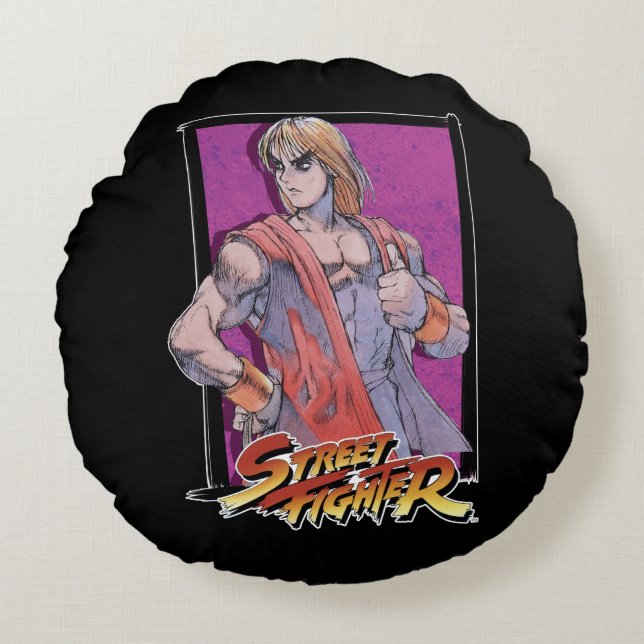 Ken Masters Round Pillow (Front)