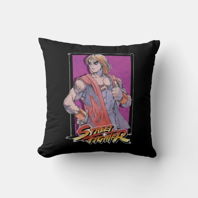 Ken Masters Throw Pillow (Front)
