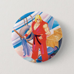 Ken on Dock Pinback Button