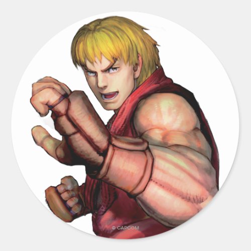 Ken Ready to Fight Classic Round Sticker