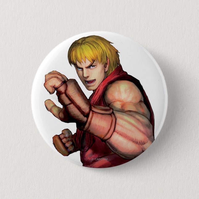 Ken Ready to Fight Pinback Button (Front)