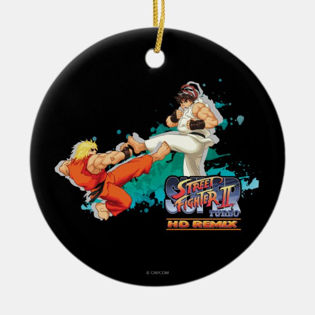 Ken Vs. Ryu 2 Ceramic Ornament (Front)