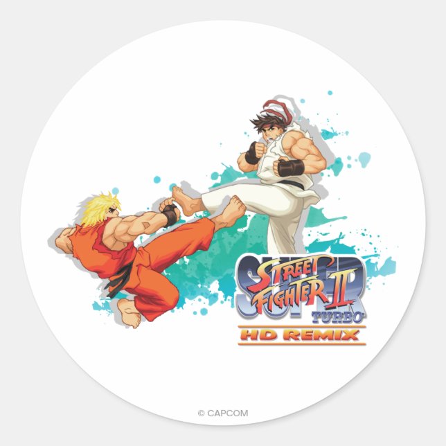 Ken Vs. Ryu 2 Classic Round Sticker (Front)