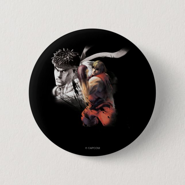 Ken Vs. Ryu Pinback Button (Front)
