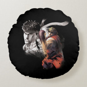 Ken Vs. Ryu Round Pillow