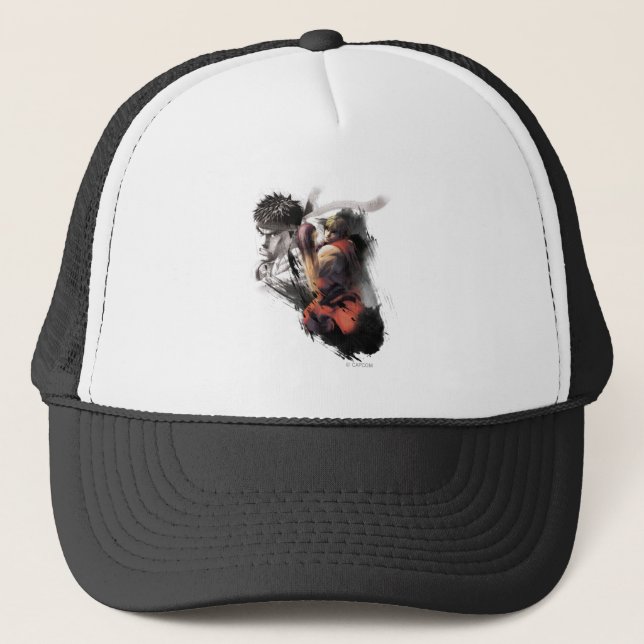 Ken Vs. Ryu Trucker Hat (Front)
