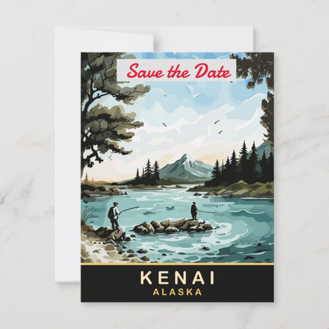 Kenai Alaska Mountain Lake Wedding Invitation (Front)