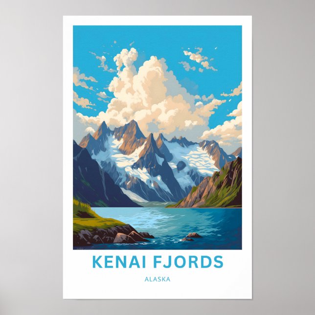 Kenai Fjords Alaska Travel Print (Front)