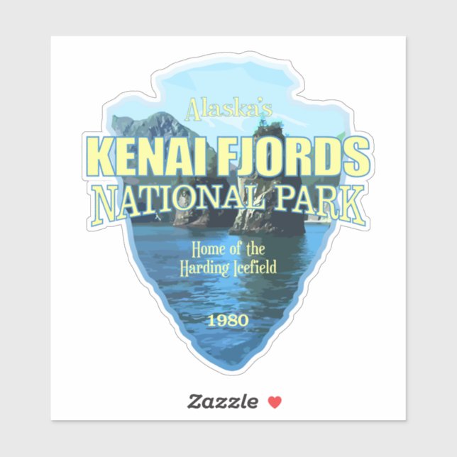 Kenai Fjords (arrowhead) Sticker (Sheet)
