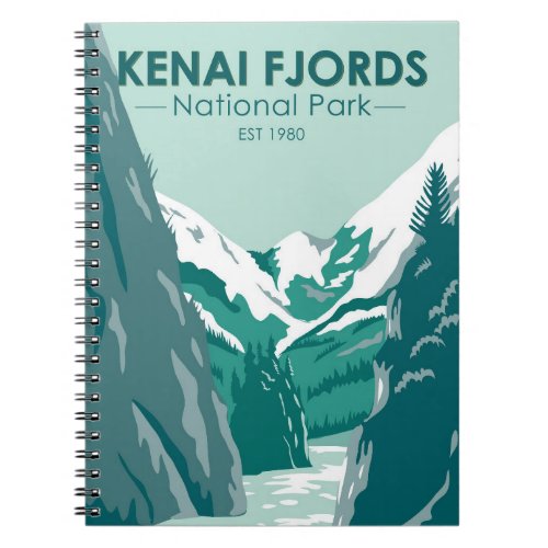 Kenai Fjords National Park Alaska Vintage  Notebook