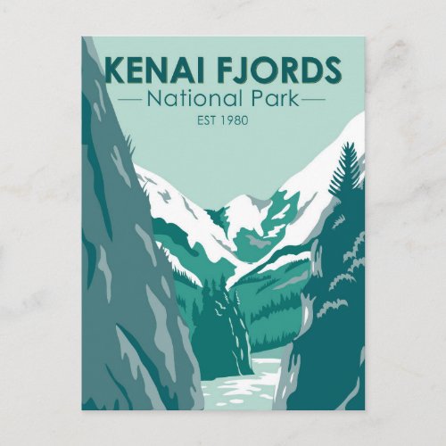 Kenai Fjords National Park Alaska Vintage Postcard