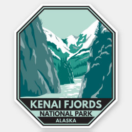 Kenai Fjords National Park Alaska Vintage Sticker