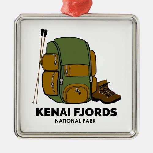 Kenai Fjords National Park Backpack Metal Ornament