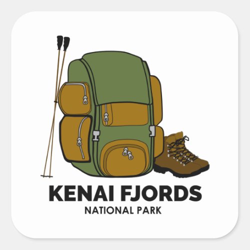 Kenai Fjords National Park Backpack Square Sticker