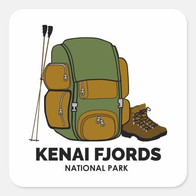 Kenai Fjords National Park Backpack Square Sticker (Front)