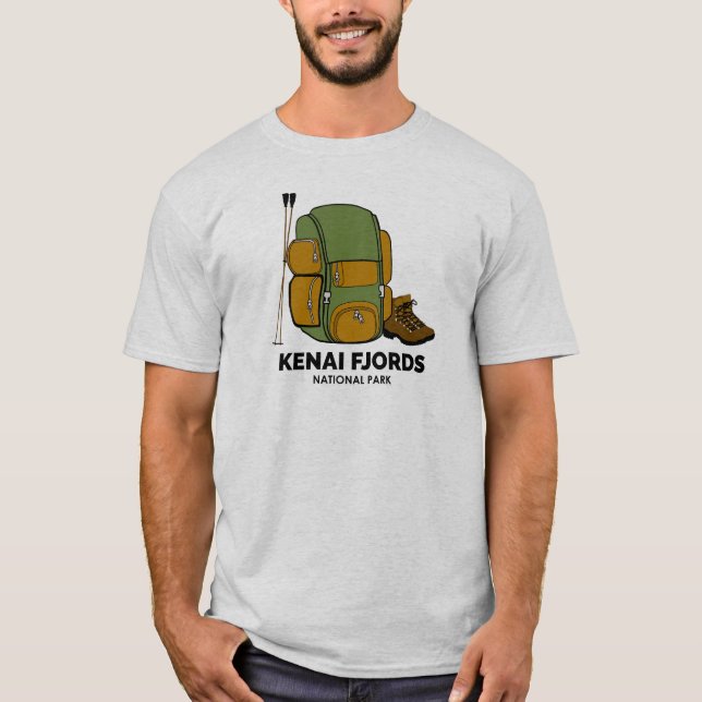 Kenai Fjords National Park Backpack T-Shirt (Front)
