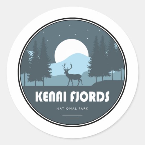 Kenai Fjords National Park Deer Classic Round Sticker