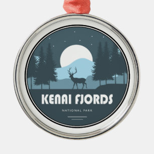 Kenai Fjords National Park Deer Metal Ornament