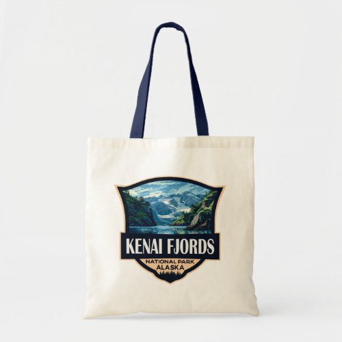 Kenai Fjords National Park Illustration Retro Art Tote Bag