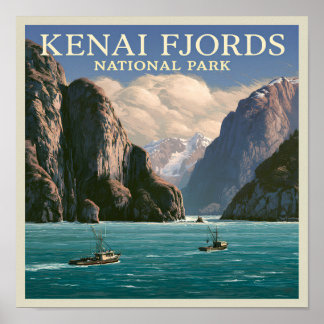 Kenai Fjords National Park in Alask Scenic Artwork Poster
