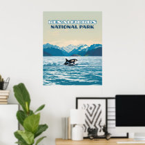 Kenai Fjords National Park Orca Alaska Vintage 
