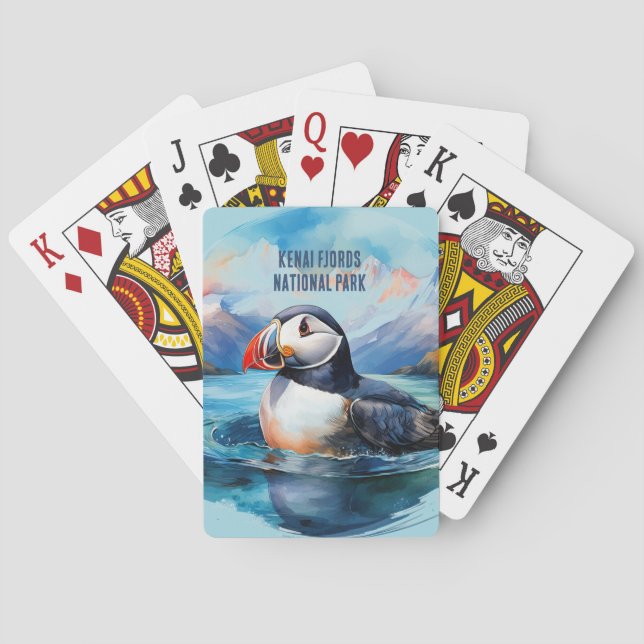 Kenai Fjords National Park Puffin Poker Cards (Back)