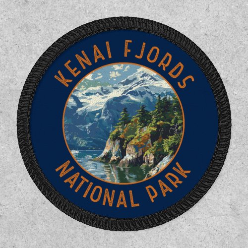 Kenai Fjords National Park Retro Distressed Circle Patch