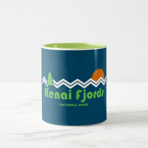 Kenai Fjords National Park Retro Two_Tone Coffee Mug