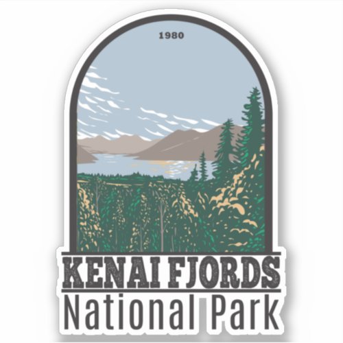 Kenai Fjords National Park Skilak Lake Vintage Sticker