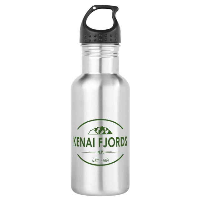 Kenai Fjords National Park Stainless Steel Water Bottle (Front)