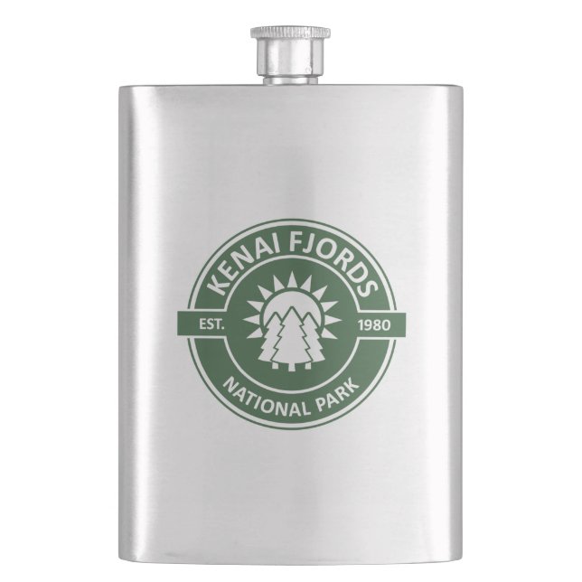 Kenai Fjords National Park Sun Trees Flask (Front)