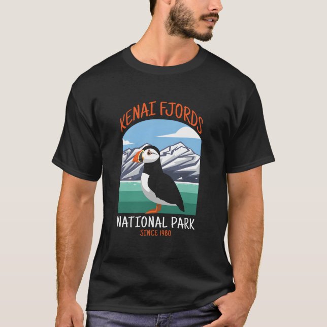 Kenai Fjords National Park Us Puffin Bird Alaska T-Shirt (Front)