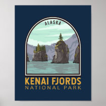 Kenai Fjords National Park Vintage Emblem
