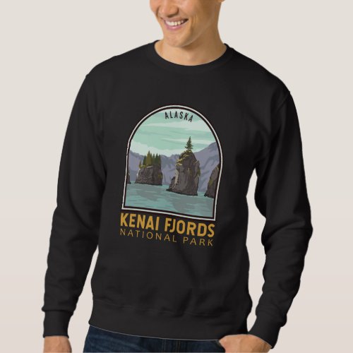 Kenai Fjords National Park Vintage Emblem Sweatshirt