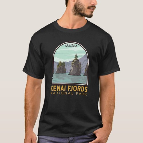 Kenai Fjords National Park Vintage Emblem T_Shirt