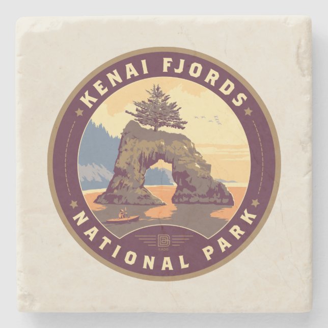 Kenai Fjords National Parks Stone Coaster (Front)