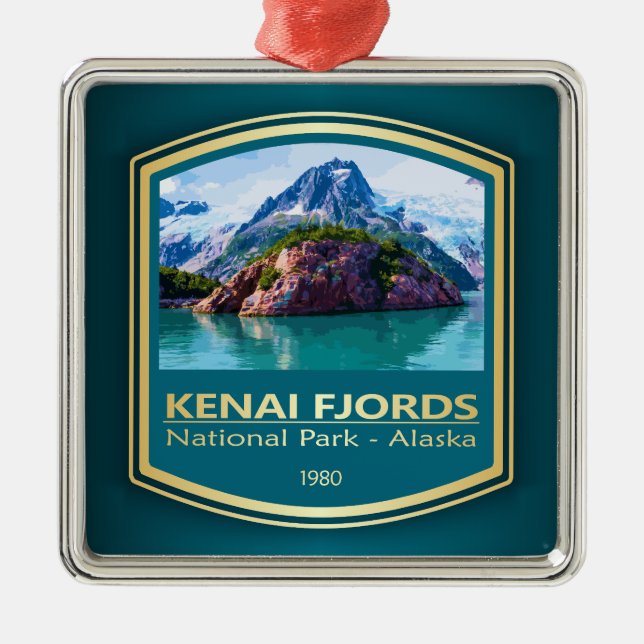 Kenai Fjords NP (PF1) Metal Ornament (Front)