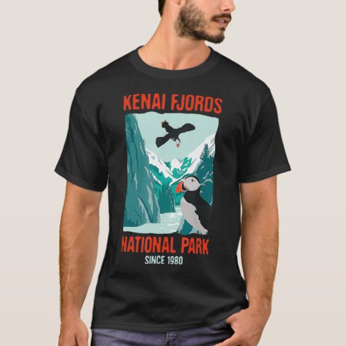 Kenai Fjords US National Park Puffin Bird Alaska G T_Shirt