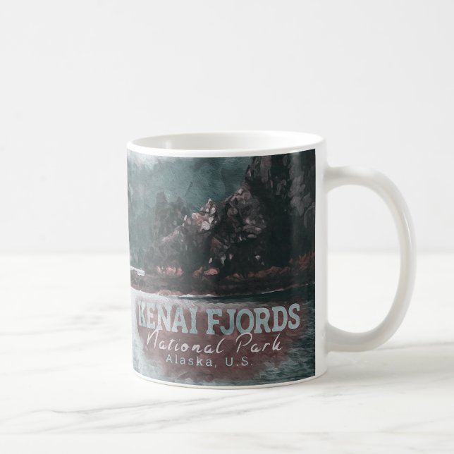 KENAI FJORDS WATERCOLOR - ALASKA UNITED STATES COFFEE MUG (Right)