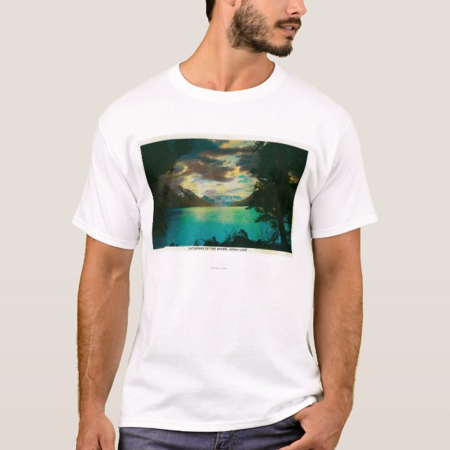 Kenai Lake, Alaska with Storm Gathering T-Shirt (Front)