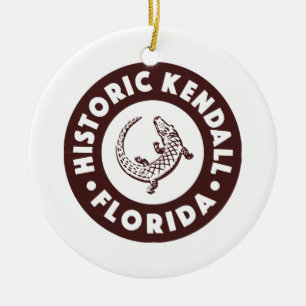 Kendall Florida Circle - Brown Ceramic Ornament