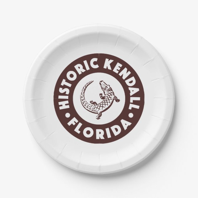 Kendall Florida Circle - Brown  Paper Plates (Front)