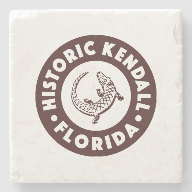 Kendall Florida Circle - Brown  Stone Coaster (Front)