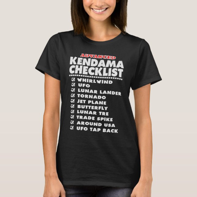 Kendama Advanced Tricks Checklist Fan T-Shirt (Front)