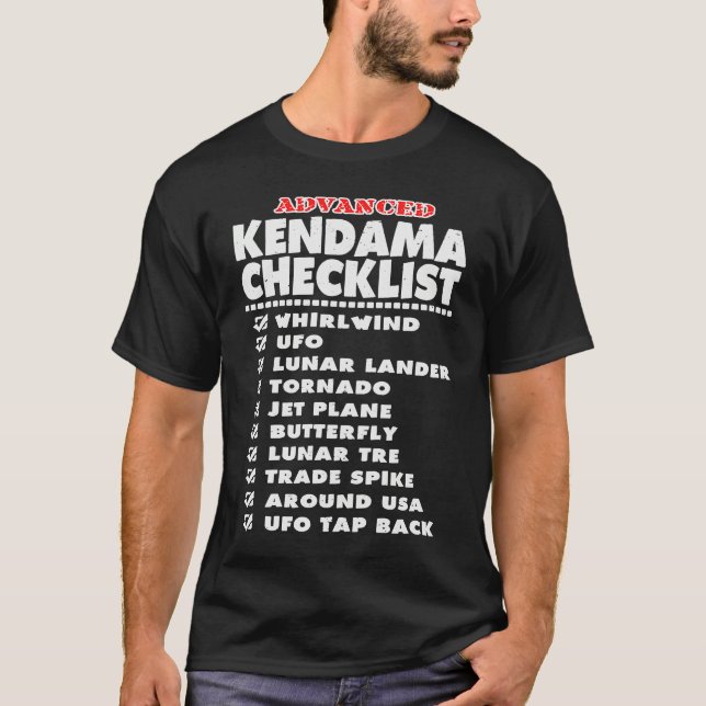 Kendama Advanced Tricks Checklist Fan T-Shirt (Front)