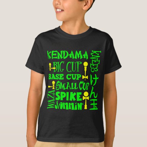 Kendama Block neon green T_Shirt
