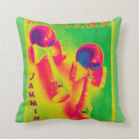 Kendama Jammin&#39; Psychedelic Poster Throw Pillow