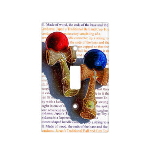 Kendama, Red and Blue Color Ink Sketch Light Switch Cover
