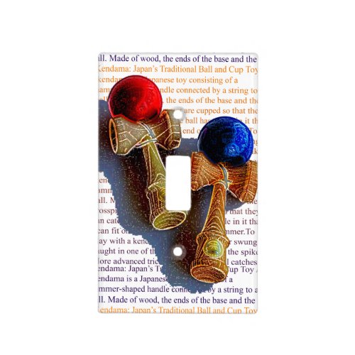 Kendama Red and Blue Color Ink Sketch Light Switch Cover