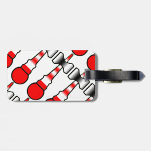 Kendama Red, White, and Black Lighthouse Luggage Tag